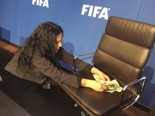 Switzerland Soccer FIFA Blatter Protest