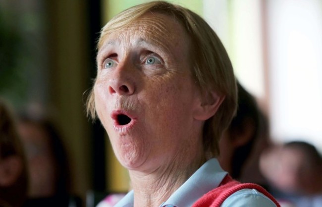 Members of Greystones Golf Club look on