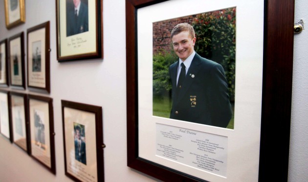 A photograph of Paul Dunne hangs in Greystones Golf Club