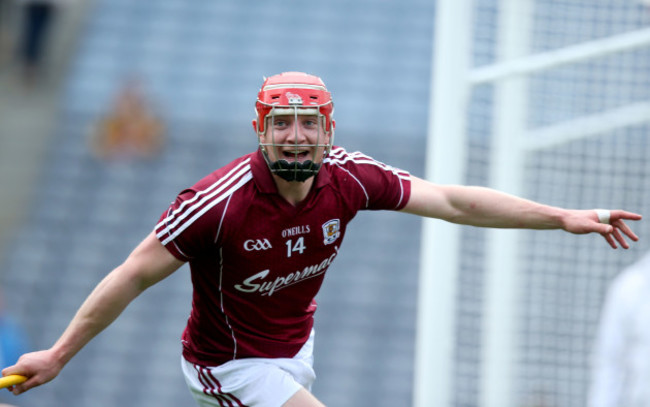 Joe Canning celebrates his goal