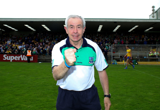 Pete McGrath celebrates at the end of the game