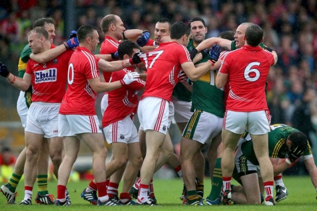 Tempers flare during the first half