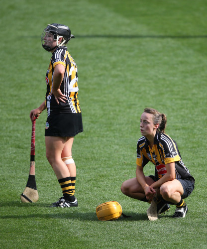 A dejected Sarah Ann Quinlan and Lydia Fitzpatrick 14/9/2014