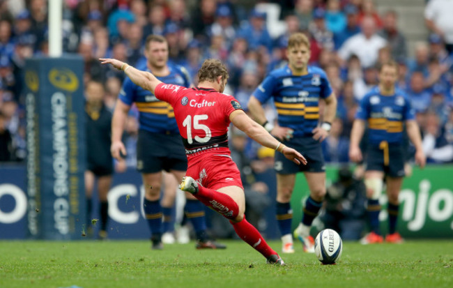 Leigh Halfpenny scores a penalty during extra time