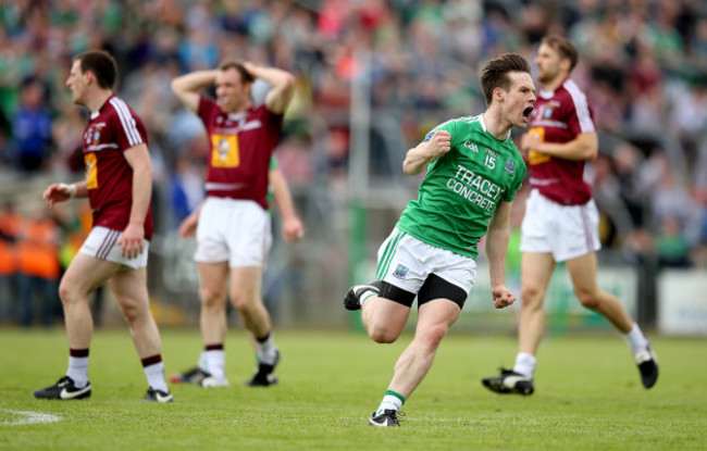 Tomas Corrigan celebrates scoring a point