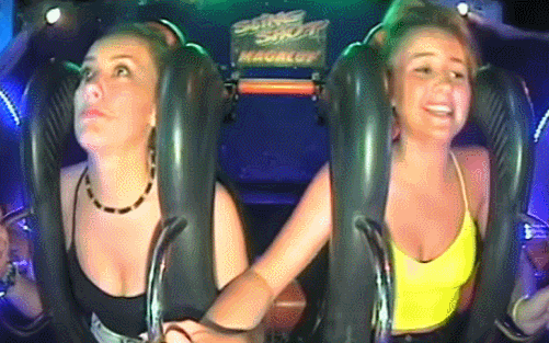 Tits Pop Out On Slingshot Ride.