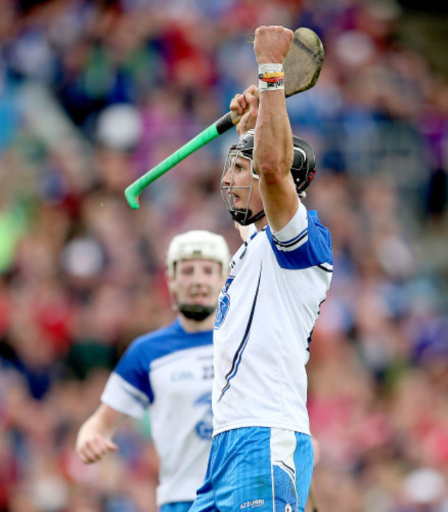 Maurice Shanahan celebrates scoring his side's second goal with Shane Bennett