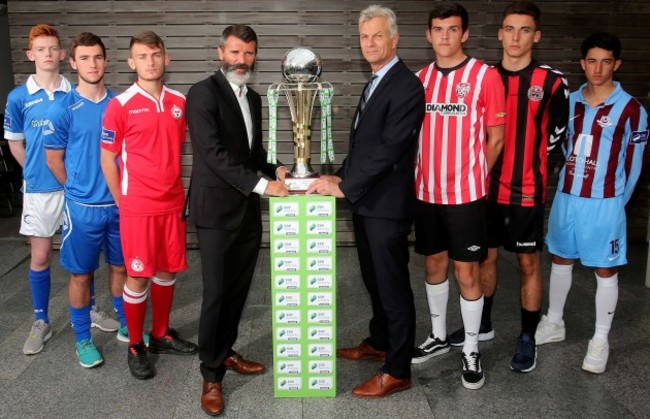 Roy Keane and Ruud Dokter with Shaun Rogers, Tiernan Reilly, Michael Murphy, Thomas O'Donovan, Warren O'Hara and Sean Hughes