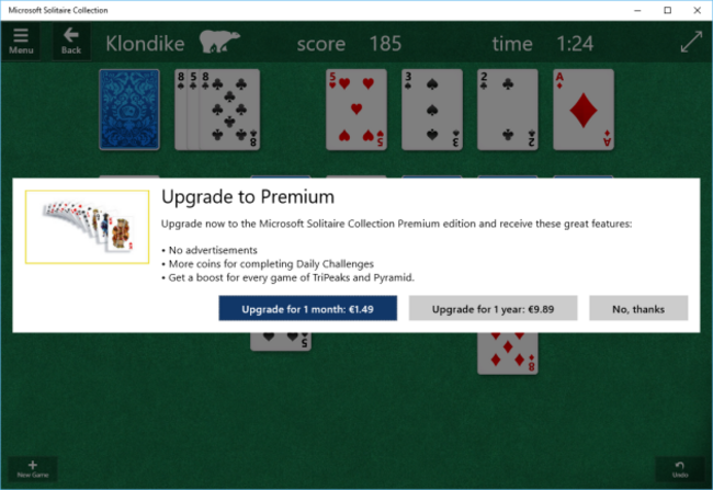Windows 10 solitare