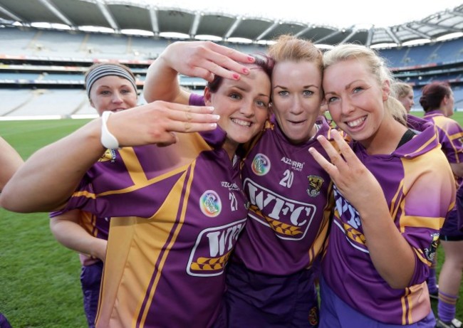 Shelley Kehoe, Louise Codd and Eimear O'Connor celebrate