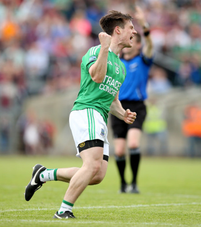 Tomas Corrigan celebrates scoring a point