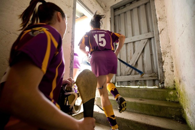 Wexford players run out to face Dublin