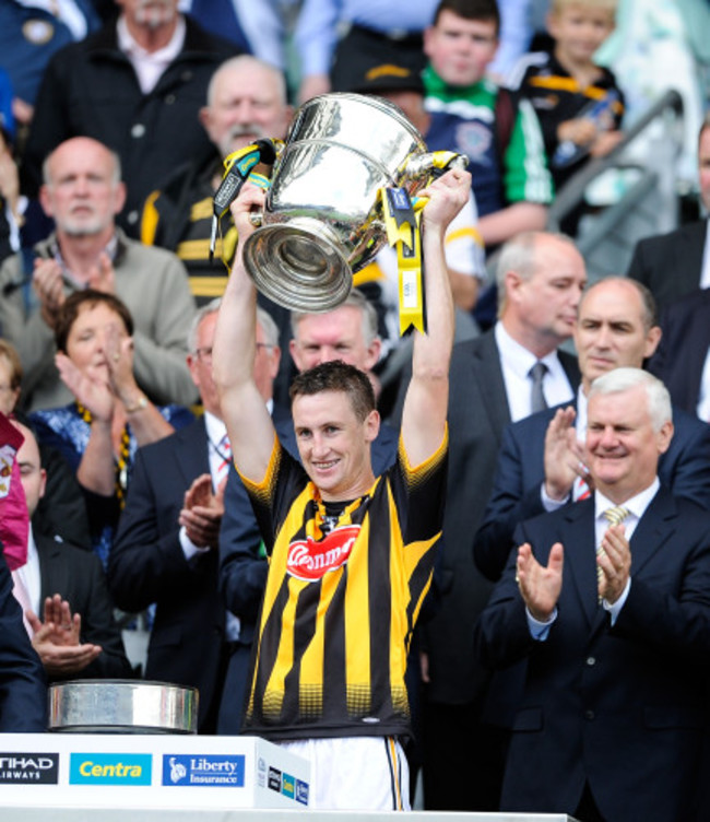 Joey Holden lifts the cup