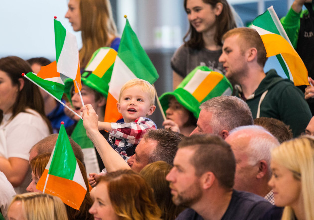 Family and friends greet Team Ireland athletes at Dubin airport