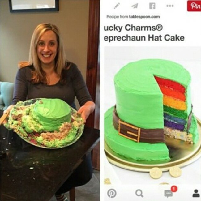 Leprachaun hat cake fail! @anneloconte @anneloconte @anneloconte #DIYfail #pinterestfail #nicetrydiys