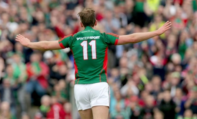 Aidan O'Shea celebrates scoring his sides third goal