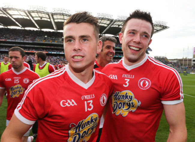 Darren McCurry and Conor Clarke celebrate