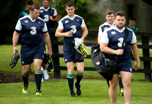 Mike Ross, Jonathan Sexton and Gordon D'Arcy arrive