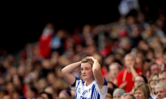 Ellen McCarron watches on dejected