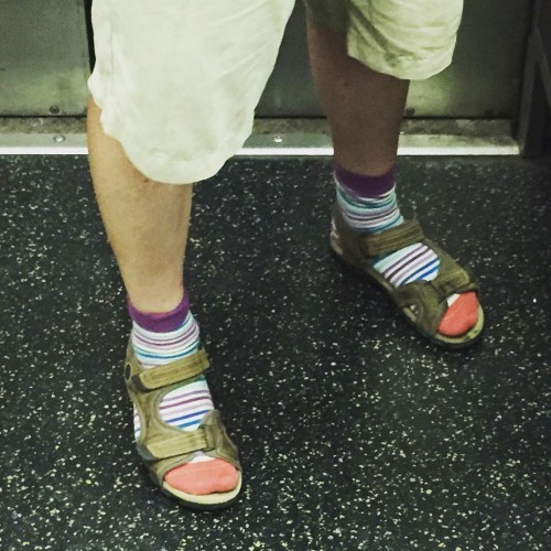 It doesn't matter how hot you are... NO ONE EVER DO THIS! #StrangersInTransit #NYC #SocksSandals #Fashion #Mandals #Sandals #InstagramNYC