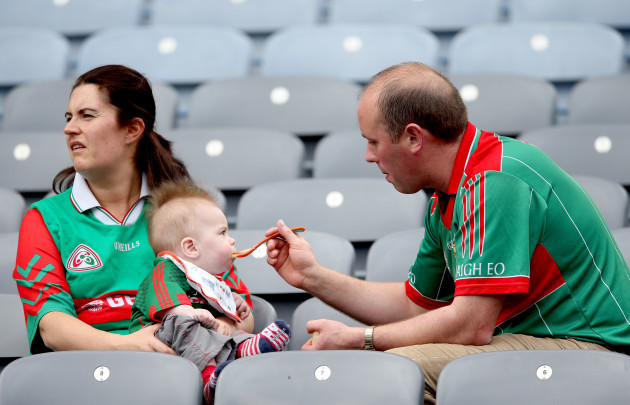 adraic and Fiona Farrell with Cian Farrell (8months) from Killala, Mayo ahead of the game