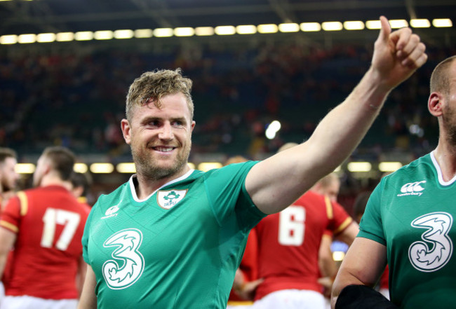 Jamie Heaslip celebrates winning