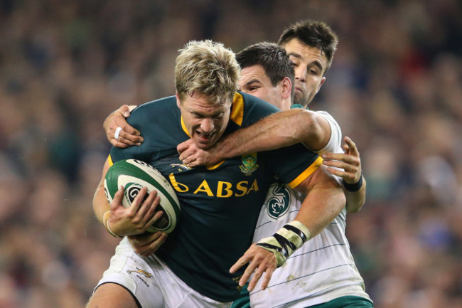 Jonathan Sexton and Conor Murray with Jean de Villiers