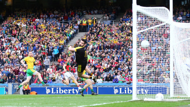 Lee Keegan scores a goal