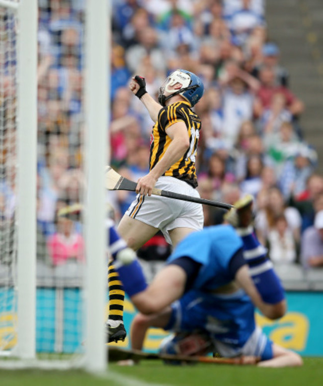 TJ Reid celebrates scoring the opening goal