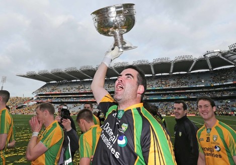 Paul Durcan celebrates with the Sam Maguire