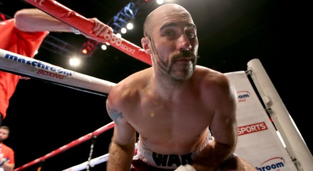 Gary 'Spike' O'Sullivan celebrates as he leaves the ring after first round knockout