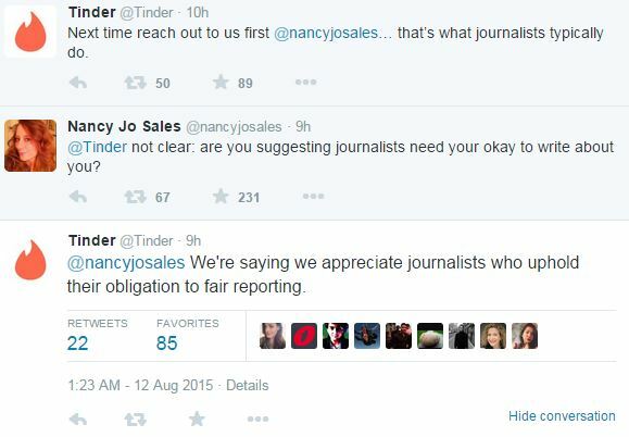 Tinder is NOT happy with this Vanity Fair article. Not happy at all