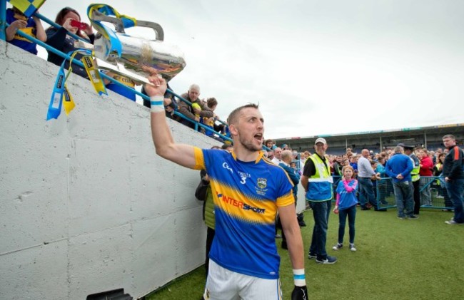 James Barry celebrates with the cup