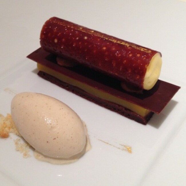 New Style 'Jaffa Cake', Spice Bread Ice Cream @ Patrick Guilbaud, Dublin.