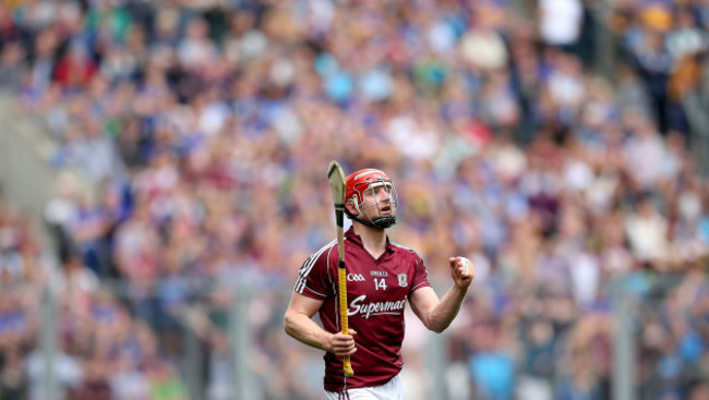 Joe Canning celebrates scoring a point