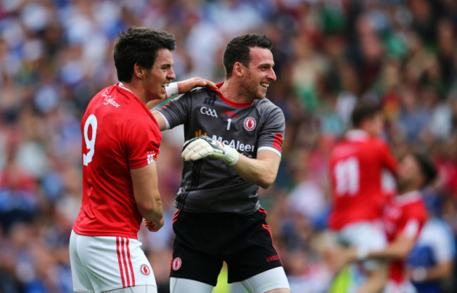 Niall Morgan and Mattie Donnelly celebrate