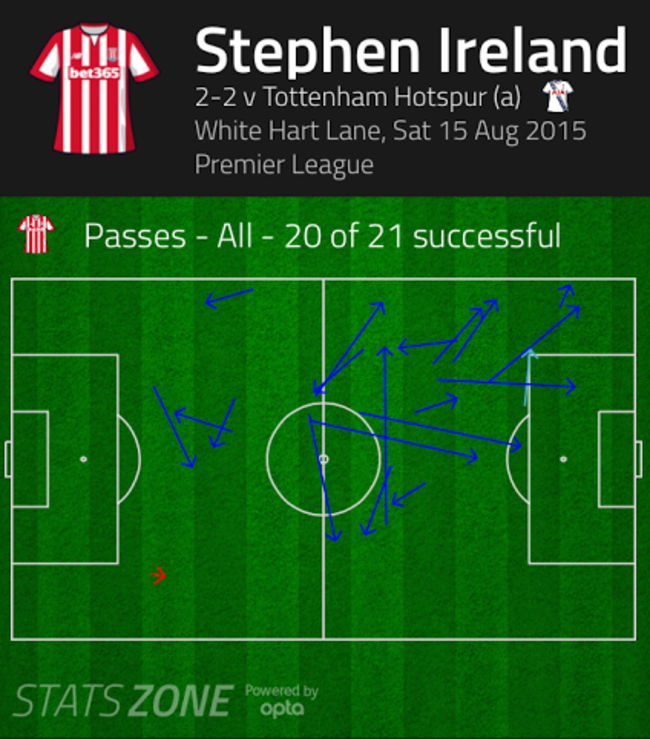 Stephen Ireland pass completion