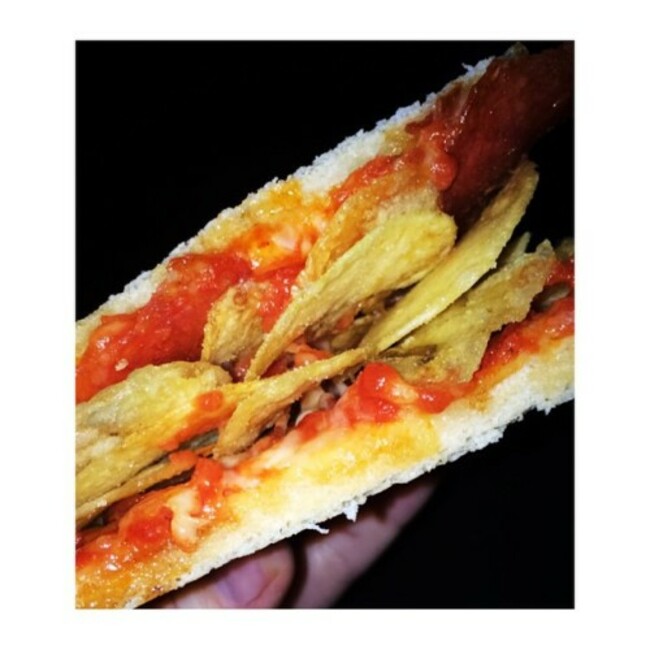 Tayto pepperoni pizza sandwich