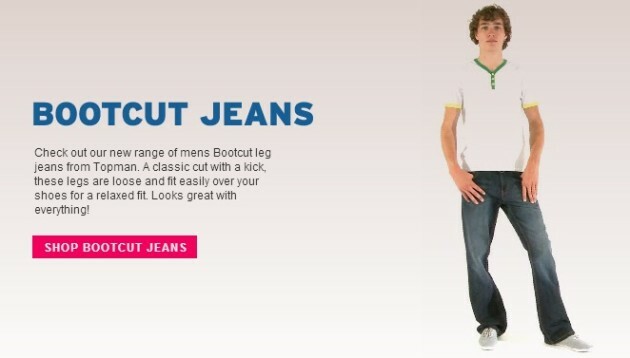 mens bootcut trousers topman