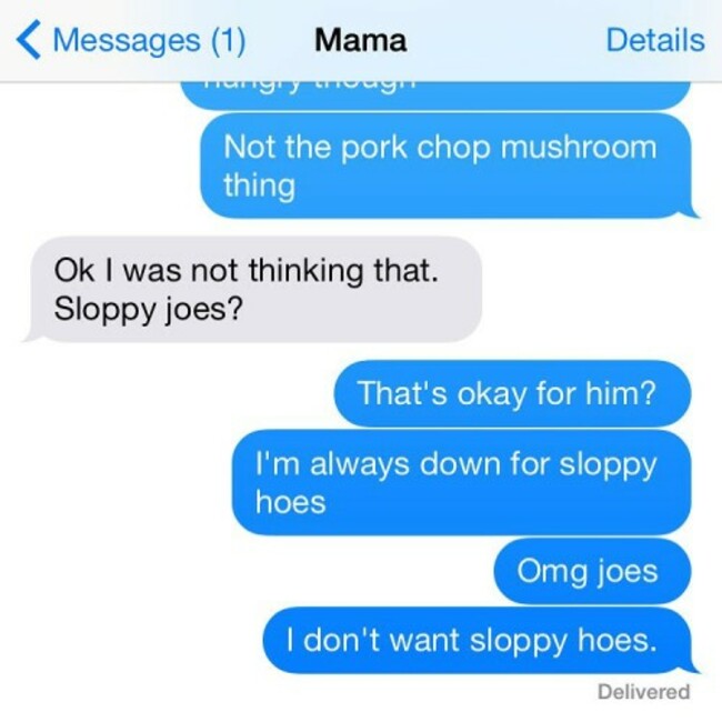 Cool thanks autocorrect. #conversationswithmama #clumsythumbsy #autocorrectfails #nosloppyhoes