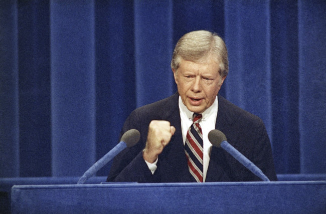 President Jimmy Carter Speaking Gesturing