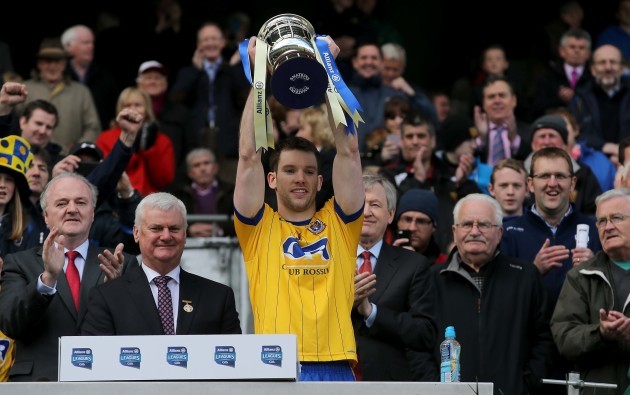 Niall Carty lifts the division two trophy