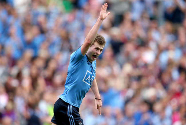 Jack McCaffrey celebrates scoring a goal