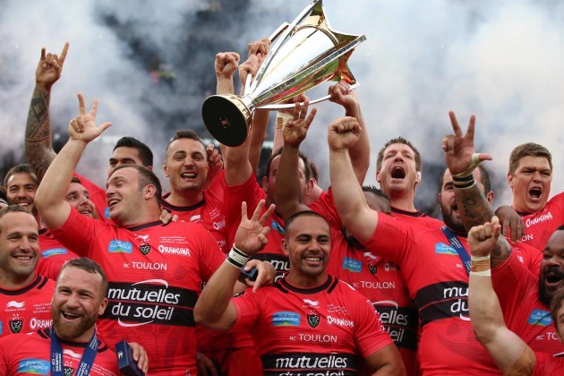 Toulon lift the Champions Cup Trophy