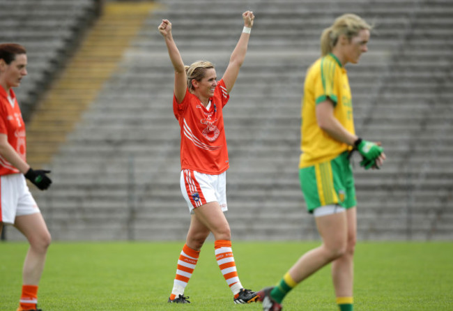 Sinead McCleary celebrates the final whistle