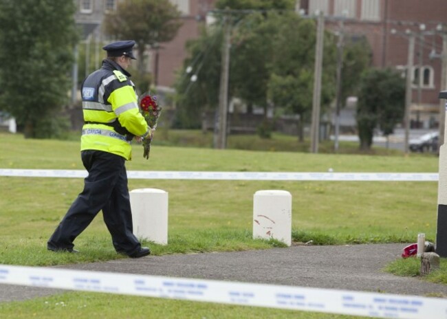 22/8/2015. Athy Shooting. Gardai at the scene of a