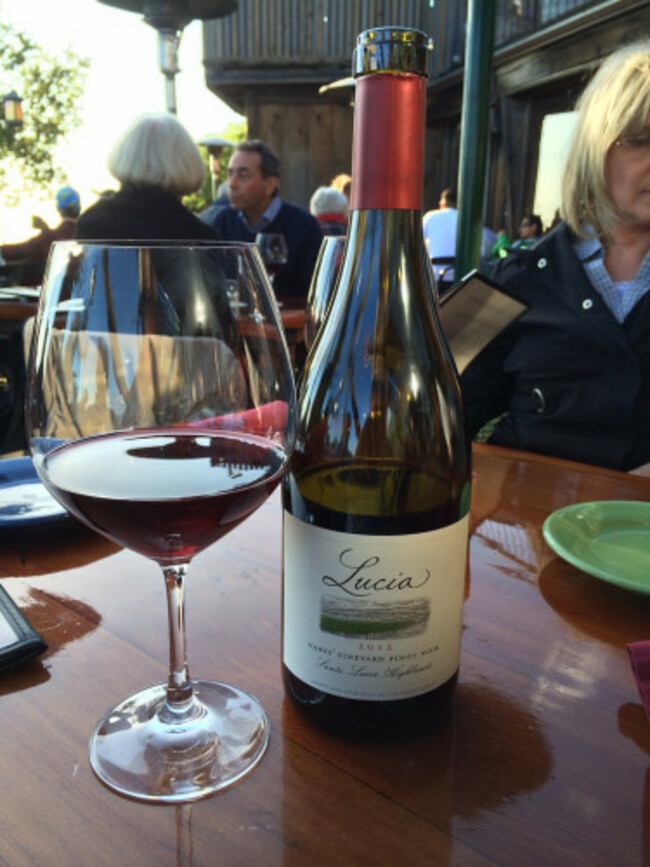 Lucia Pinot Noir at Nepenthe in Big Sur, CA...a must stop!