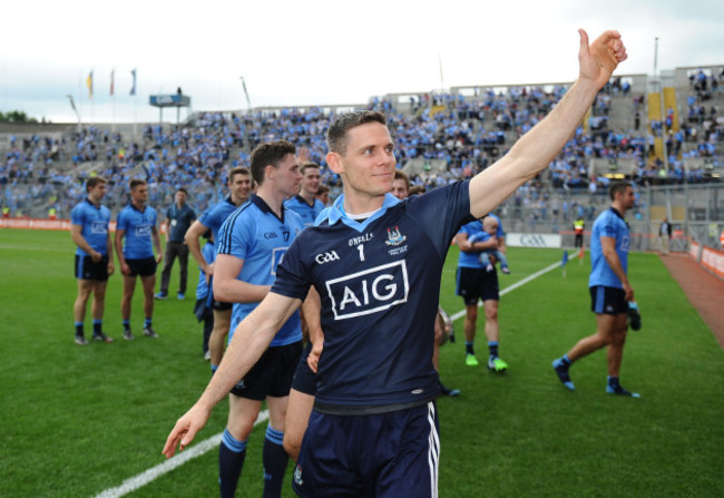 Stephen Cluxton salutes the fans after the game