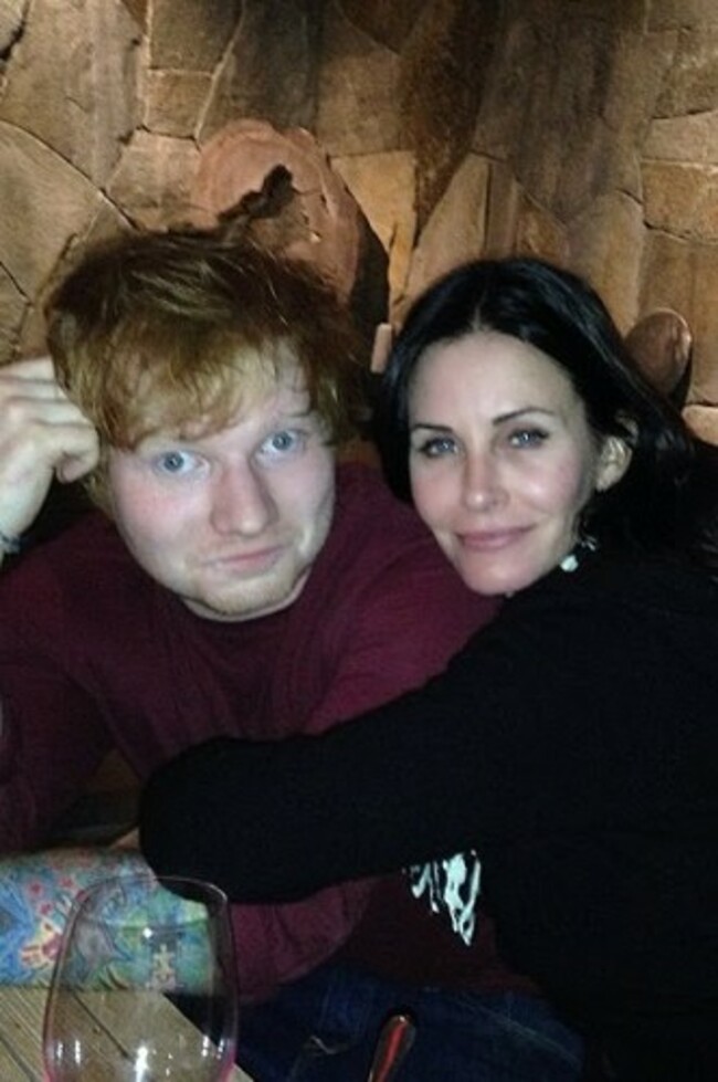 Ed Sheeran and Courteney Cox