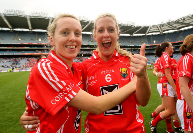 Nollaig Cleary and Brid Stack celebrate